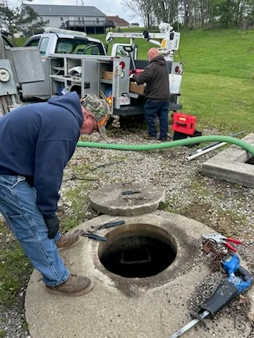 A septic tank cleaned out after pumping by Wetherell Enterprises